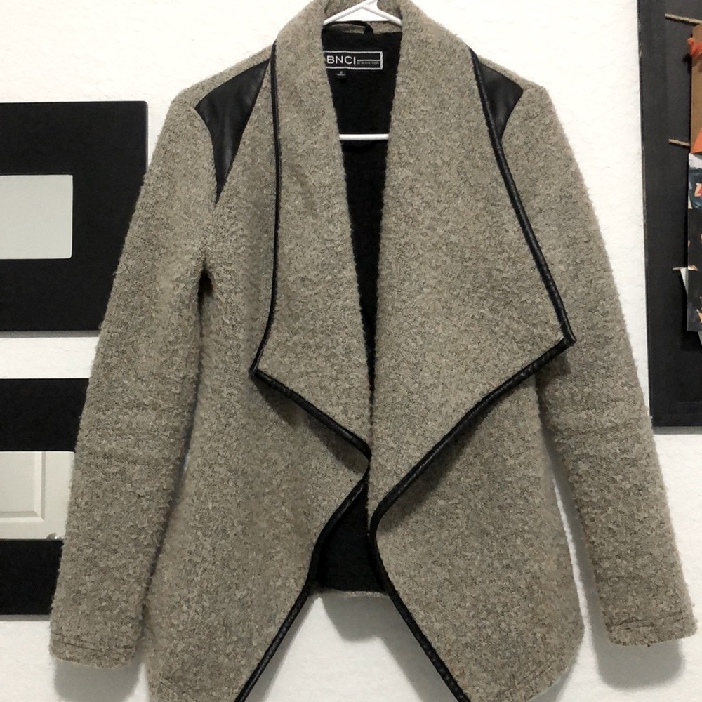 Gray Tweed asymmetrical jacket/coat